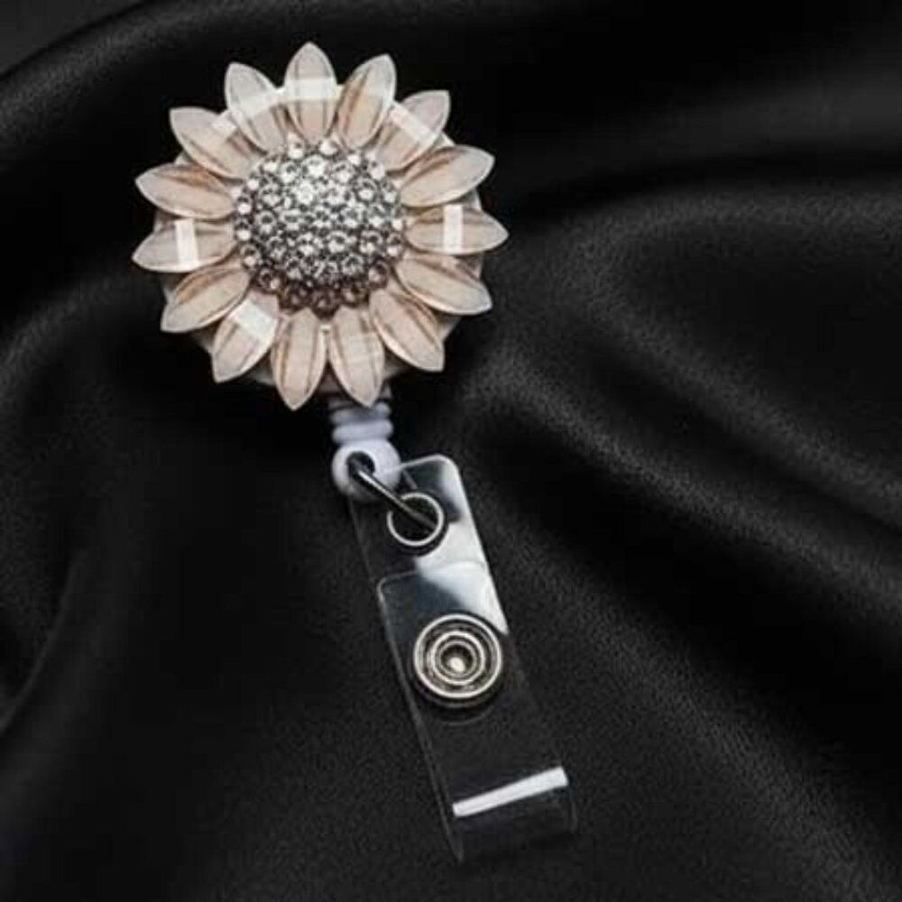 Sunflower Badge Retractable Lanyard Reel - Picture 5 of 7